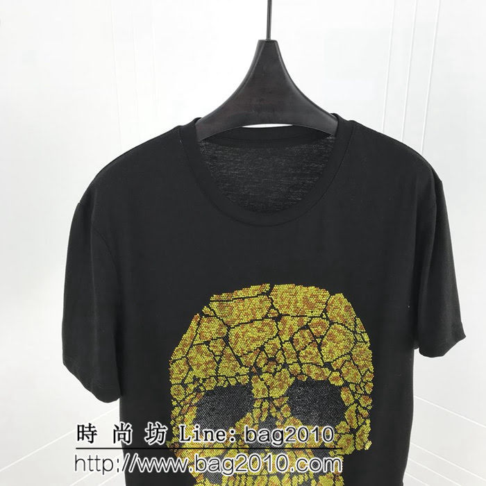 pp 19ss早春 燙鑽短袖 大幅度進口奧鑽燙鑽工藝 定制絲光棉 工藝細節完美 ydi2549